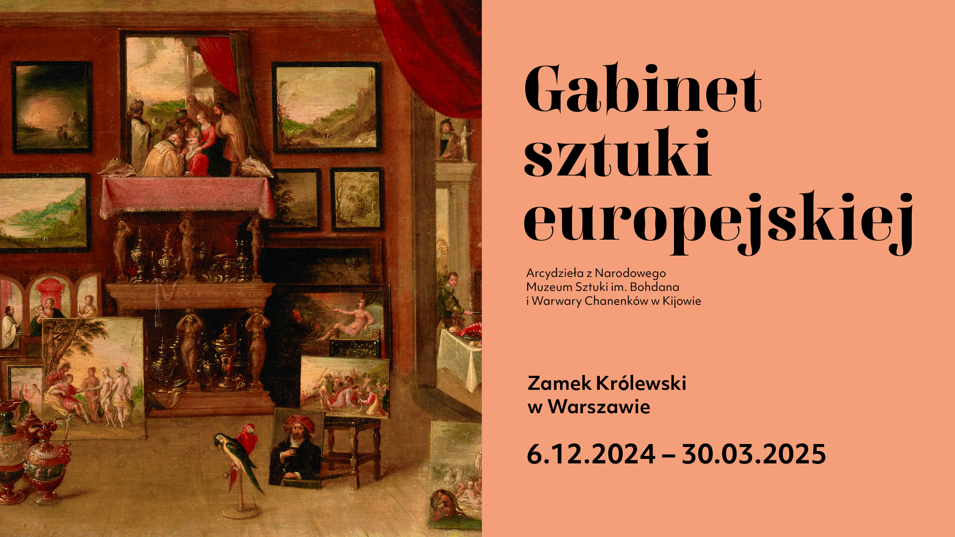 Obraz Fransa Franckena II "Gabinet miłośników sztuki", prezentowany na wystawie